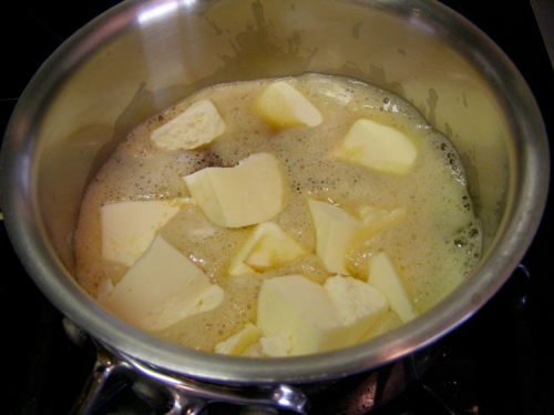 stout-butter-in-pan-unmixed